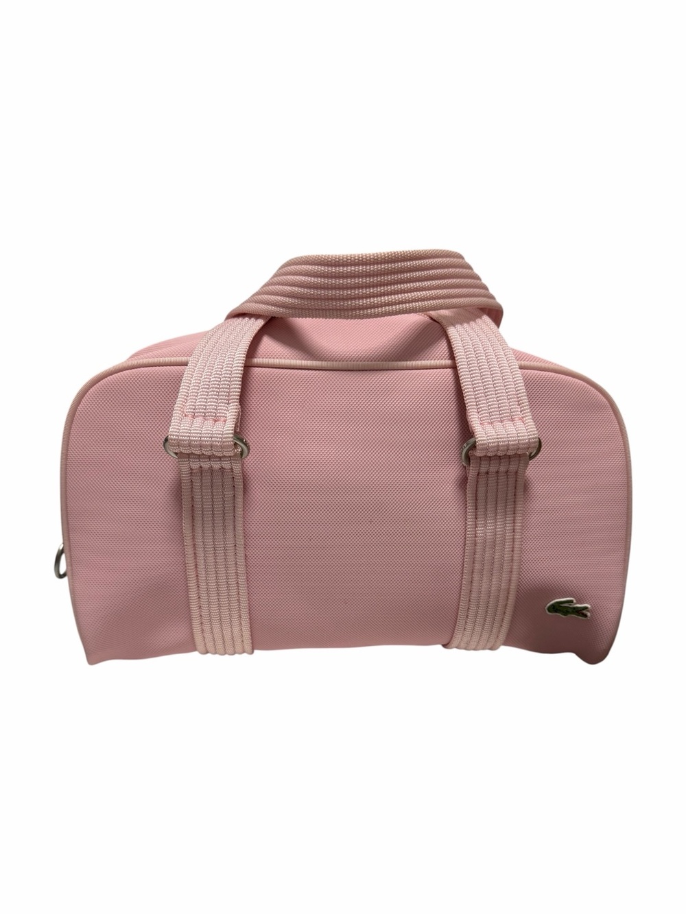 Lacoste Solid Pink Manmade PVC Satchel Handbag
